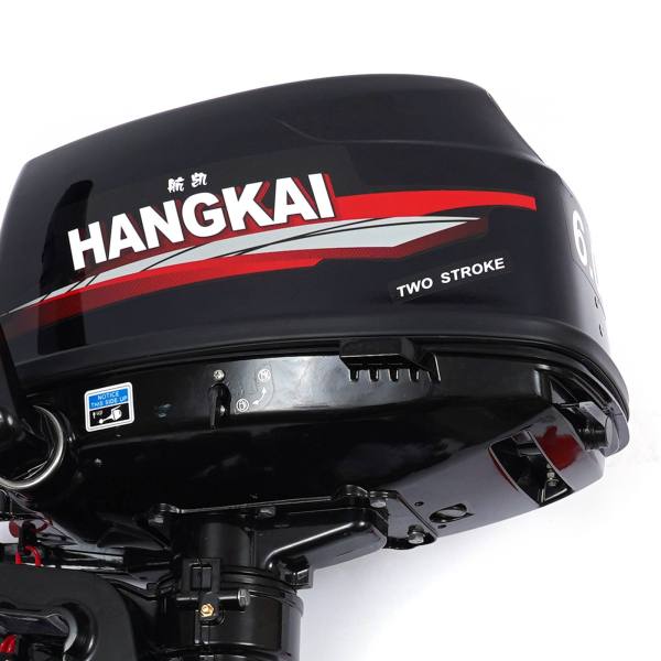 HANGKAI Outboard Motor, 6 HP 2-Stroke Outboard Motor Tiller Shaft Inflatable Fishing Boat Marine Engine Water Cooling CDI System